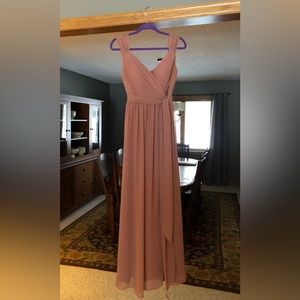 Revelry Bridesmaid Dress Chiffon- Emma Desert Rose size 4